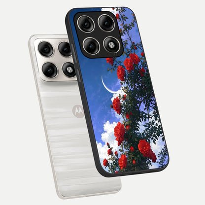  Rose Drift Flowers phone case For Moto Edge 70 Pro showing premium glass back cover with detailed artwork