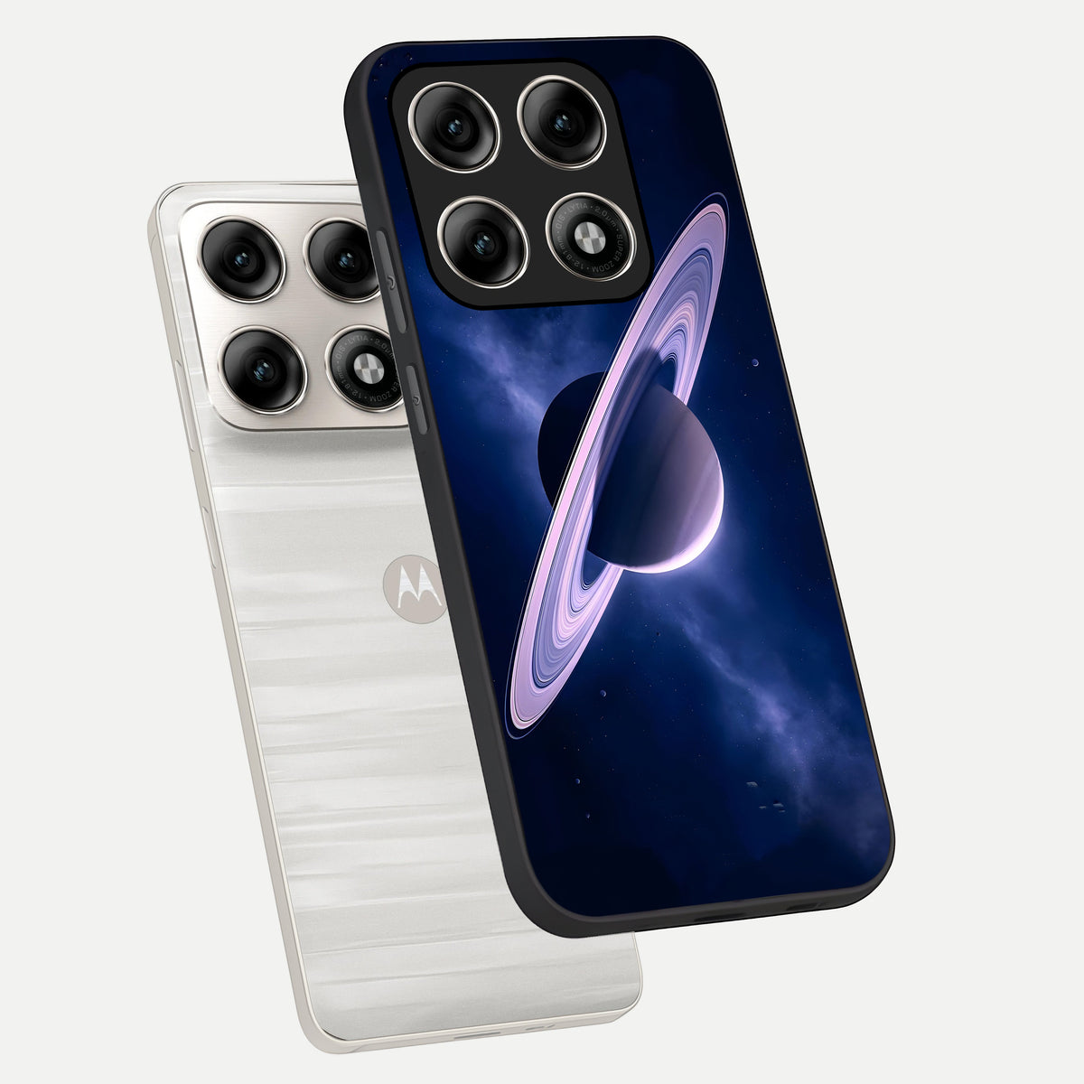  Saturn Ring Mystique phone case For Moto Edge 70 Pro showing premium glass back cover with detailed artwork