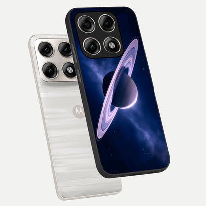  Saturn Ring Mystique phone case For Moto Edge 70 Pro showing premium glass back cover with detailed artwork