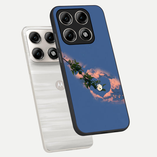  Sky Under Tree phone case For Moto Edge 70 Pro showing premium glass back cover with detailed artwork