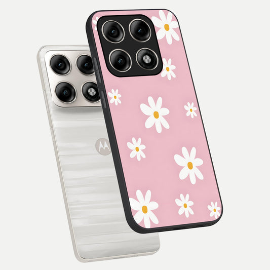  Soft Daisy Bliss phone case For Moto Edge 70 Pro showing premium glass back cover with detailed artwork