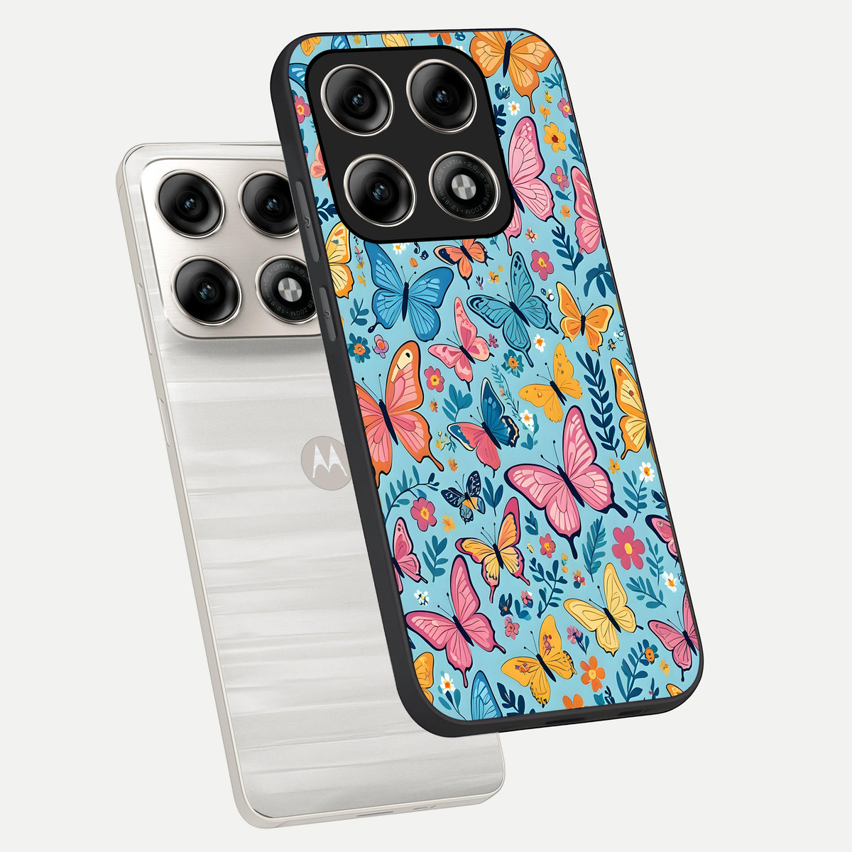  Spring Wing Garden phone case For Moto Edge 70 Pro showing premium glass back cover with detailed artwork