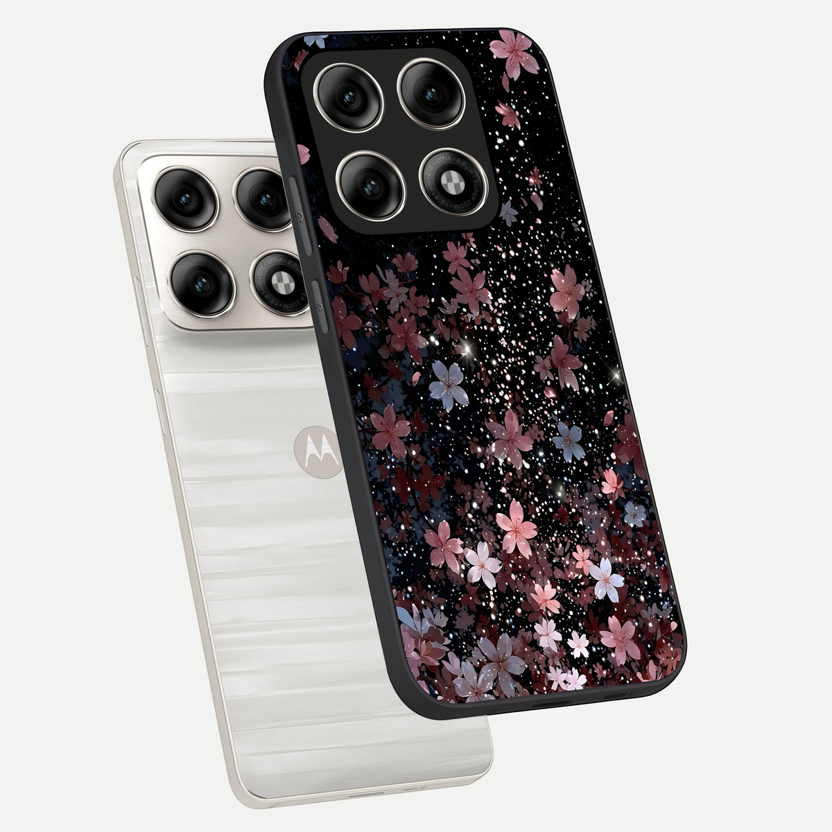  Starlit Flower Dreams phone case For Moto Edge 70 Pro showing premium glass back cover with detailed artwork