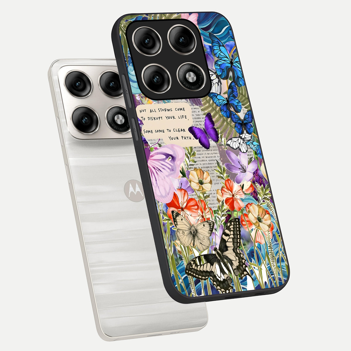  Storm Path Bloom phone case For Moto Edge 70 Pro showing premium glass back cover with detailed artwork
