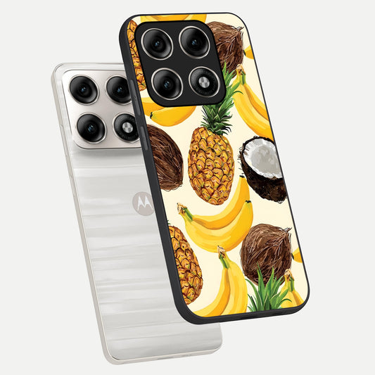  Tropical Fruit Mood phone case For Moto Edge 70 Pro showing premium glass back cover with detailed artwork