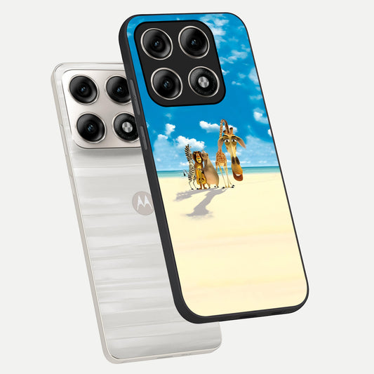  Tropical Fun Squad phone case For Moto Edge 70 Pro showing premium glass back cover with detailed artwork