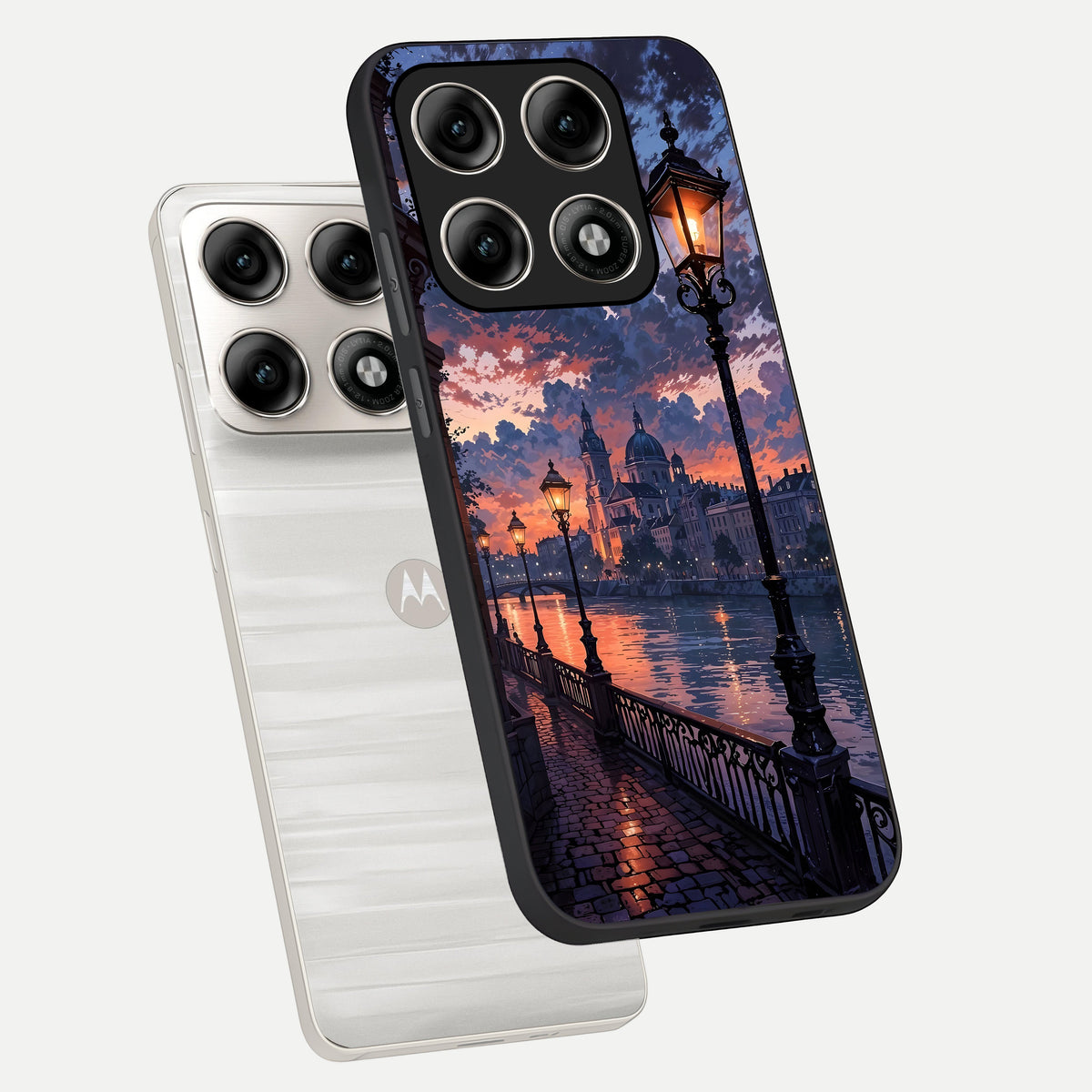  Twilight River Lights phone case For Moto Edge 70 Pro showing premium glass back cover with detailed artwork