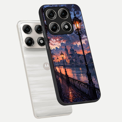  Twilight River Lights phone case For Moto Edge 70 Pro showing premium glass back cover with detailed artwork