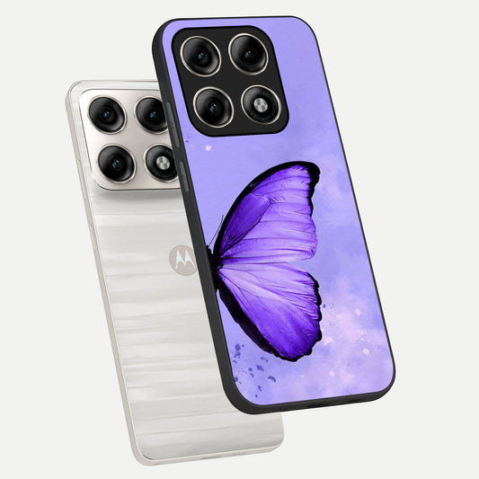 Violet Dream Wing phone case For Moto Edge 70 Pro showing premium glass back cover with detailed artwork