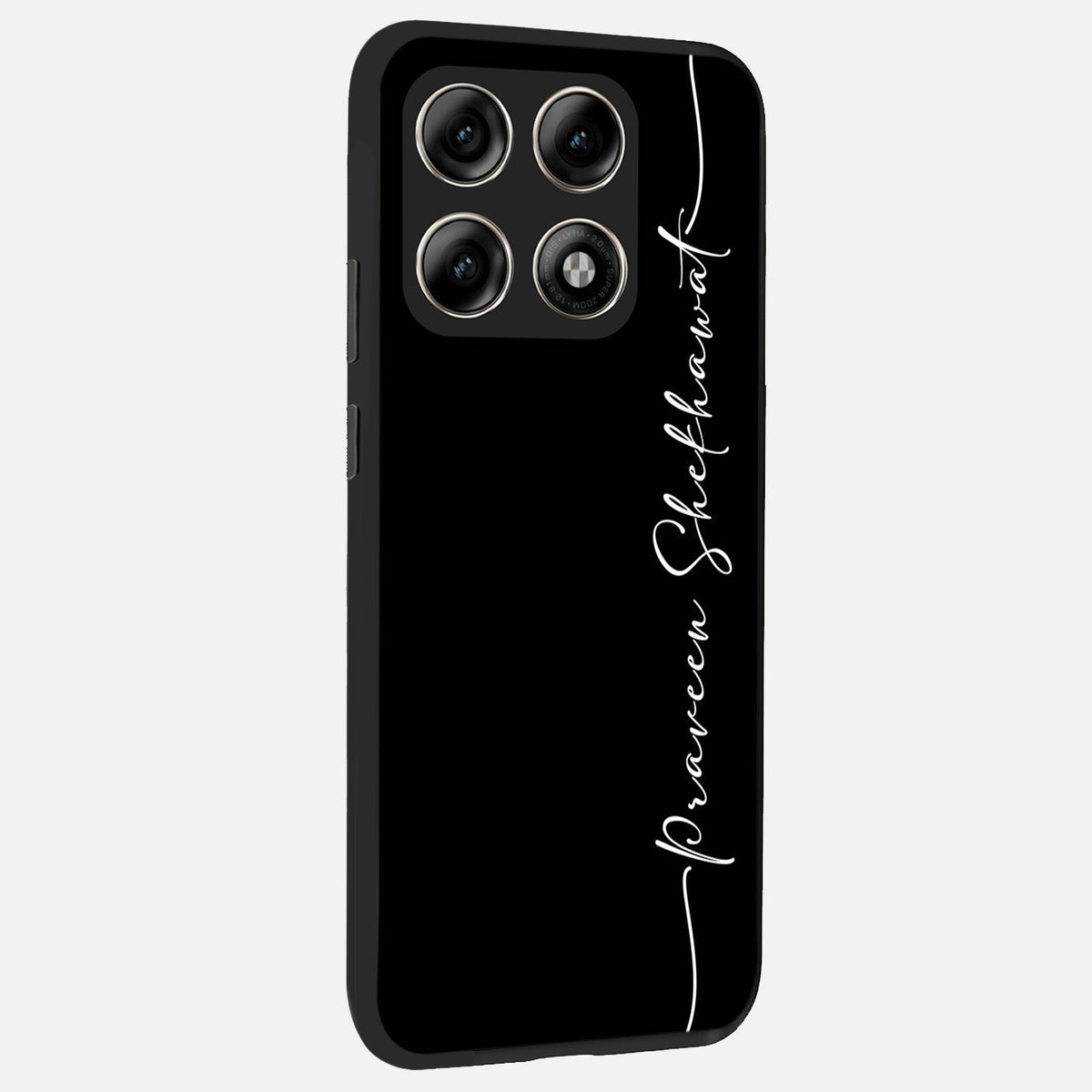  Black Tune Custom Name back cover For Moto Edge 70 Pro slim fit glass case with vibrant aesthetic design