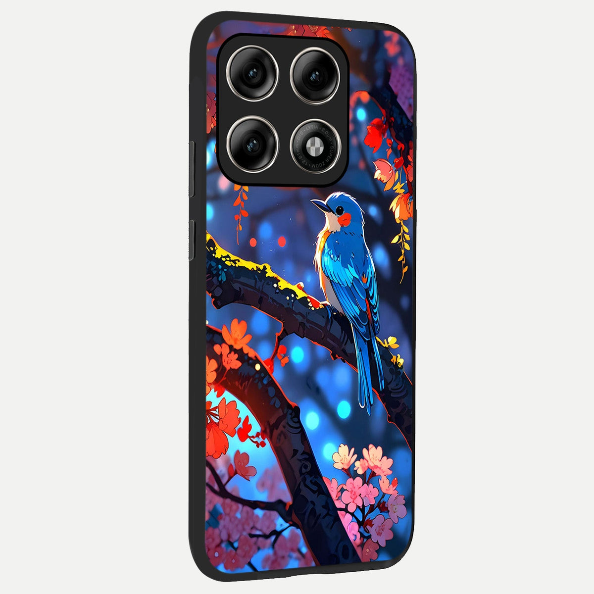  Blooming Water Drift back cover For Moto Edge 70 Pro slim fit glass case with vibrant aesthetic design