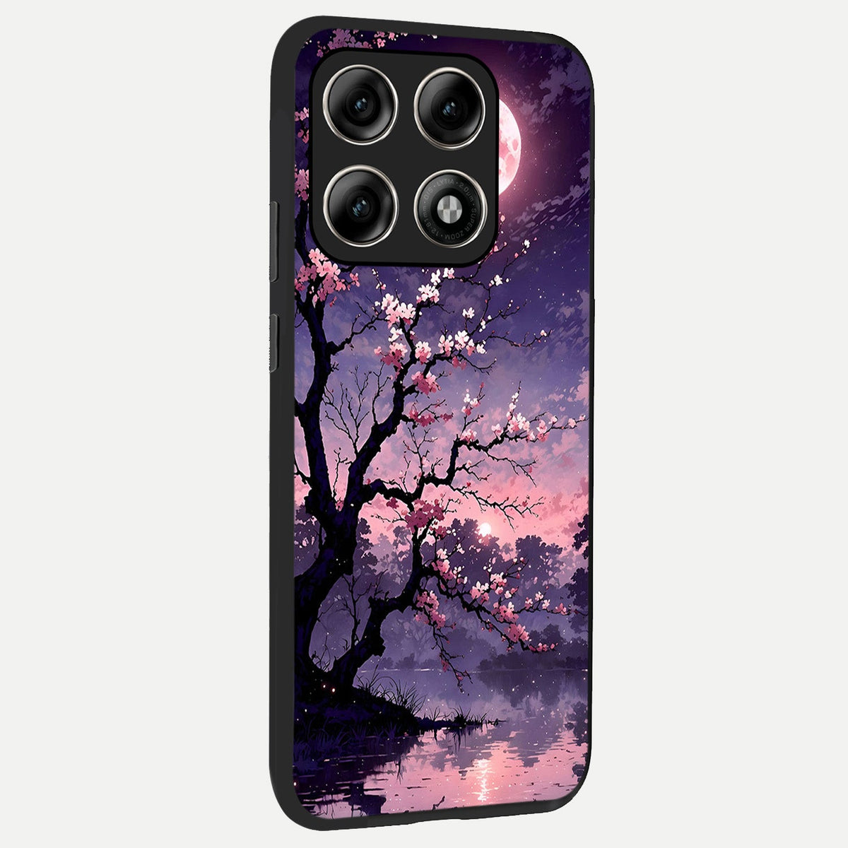  Blossom Pink Moon back cover For Moto Edge 70 Pro slim fit glass case with vibrant aesthetic design