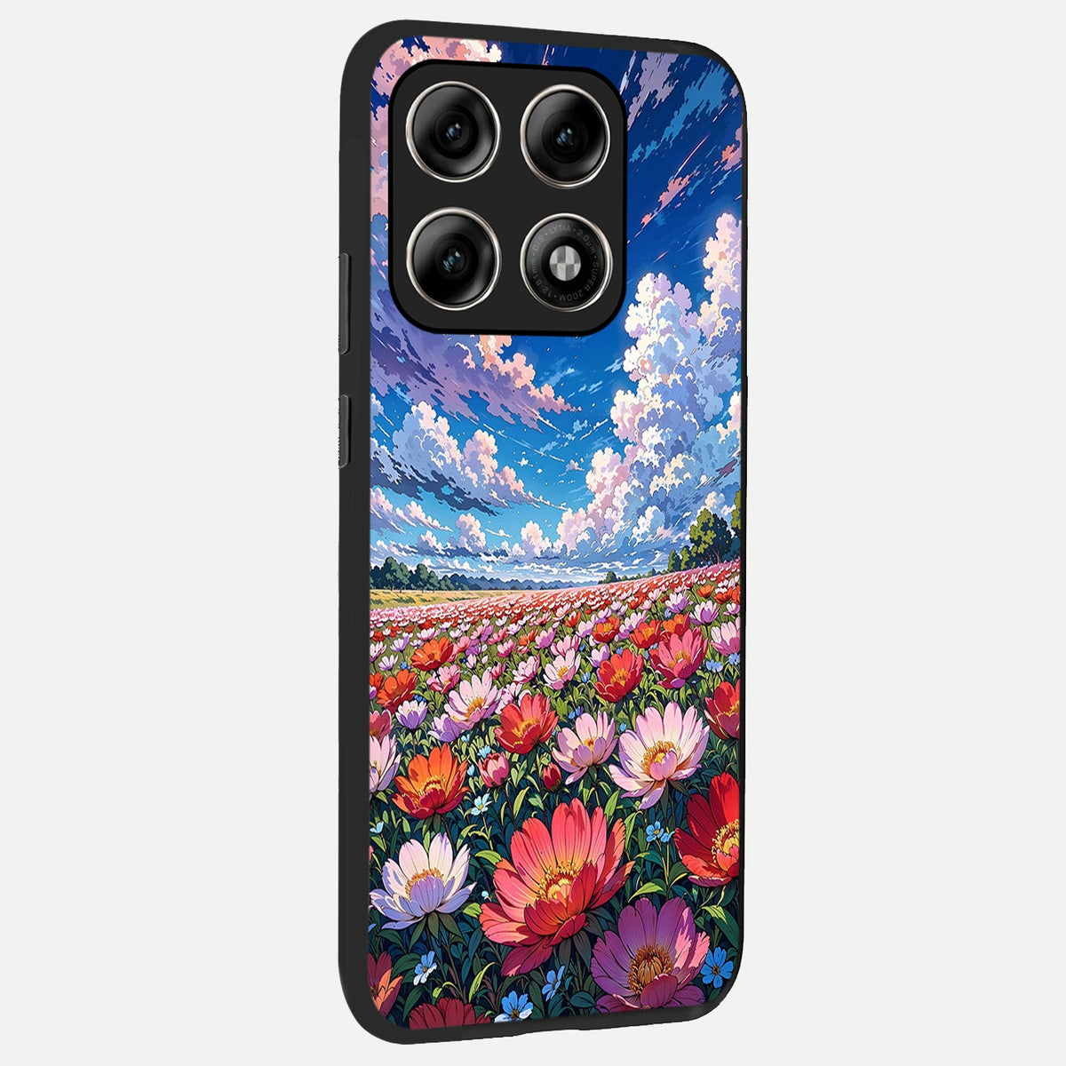  Blossom Sky Field back cover For Moto Edge 70 Pro slim fit glass case with vibrant aesthetic design