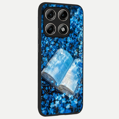  Blue Bloom Tales back cover For Moto Edge 70 Pro slim fit glass case with vibrant aesthetic design