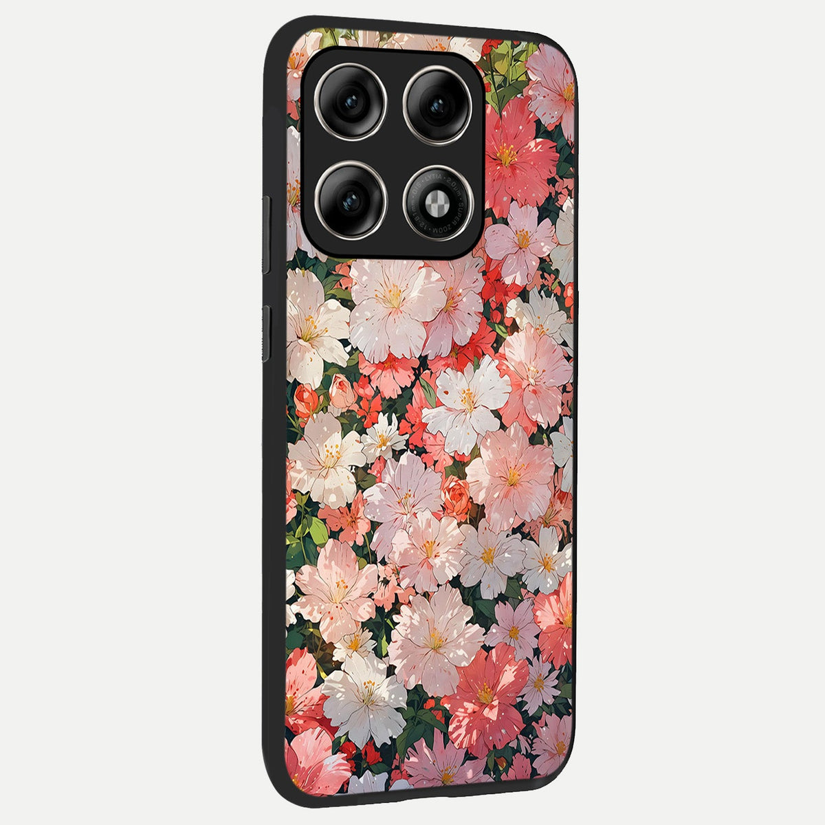 Blush Bloom Field back cover For Moto Edge 70 Pro slim fit glass case with vibrant aesthetic design