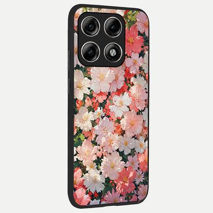  Blush Bloom Field back cover For Moto Edge 70 Pro slim fit glass case with vibrant aesthetic design