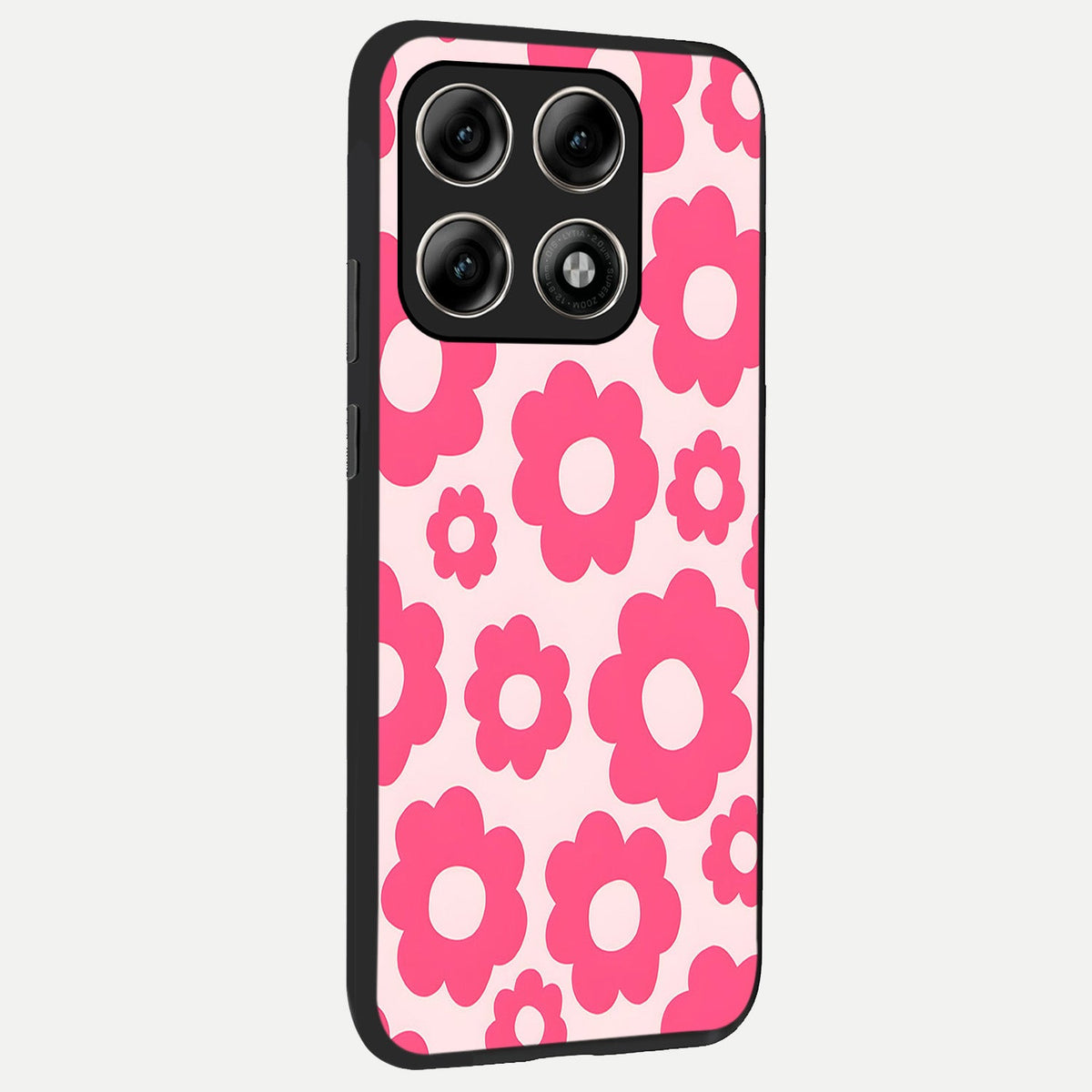  Blush Flower Pop back cover For Moto Edge 70 Pro slim fit glass case with vibrant aesthetic design