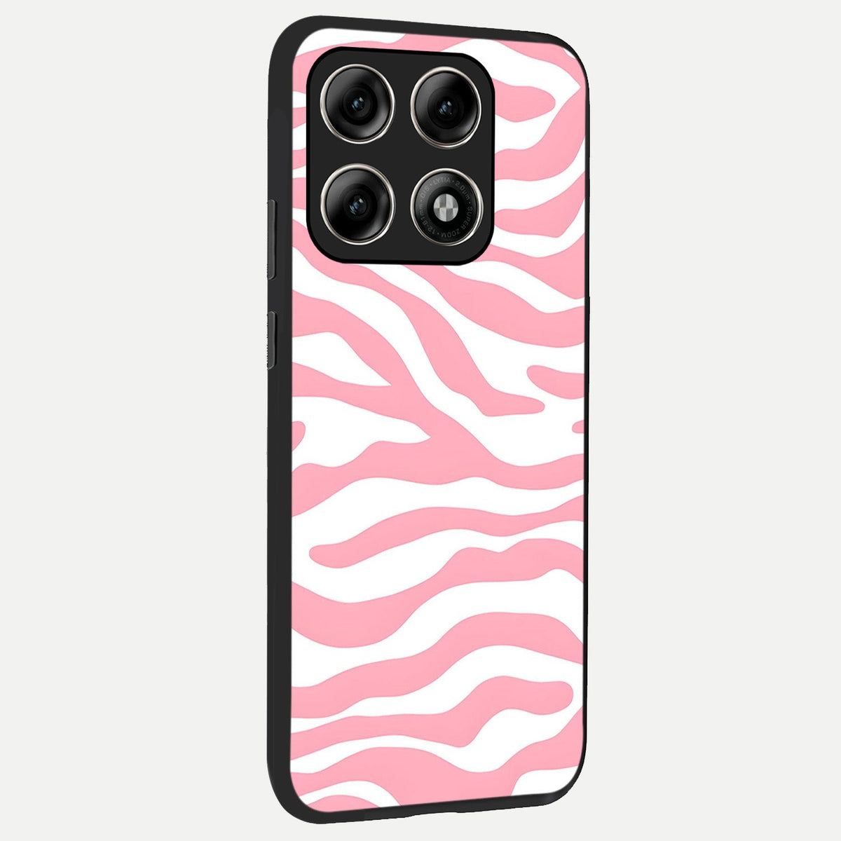  Blush Zebra Flow back cover For Moto Edge 70 Pro slim fit glass case with vibrant aesthetic design