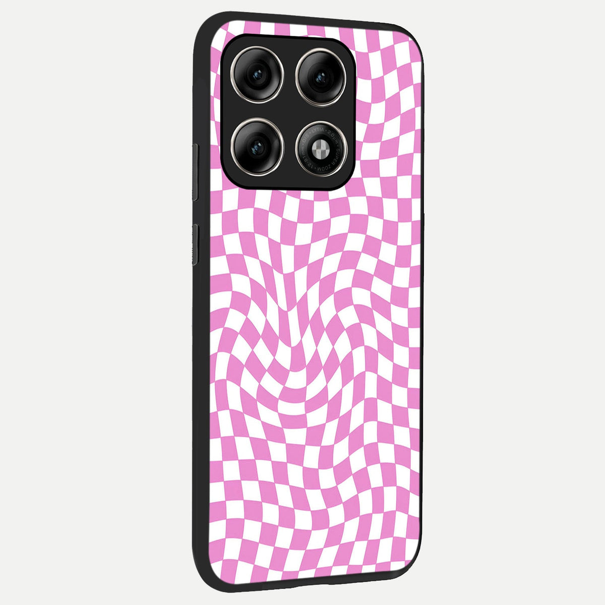  Bubblegum Check Wave back cover For Moto Edge 70 Pro slim fit glass case with vibrant aesthetic design