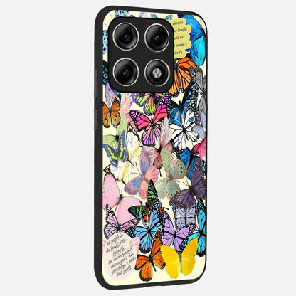  Butterflies Petal Dream back cover For Moto Edge 70 Pro slim fit glass case with vibrant aesthetic design
