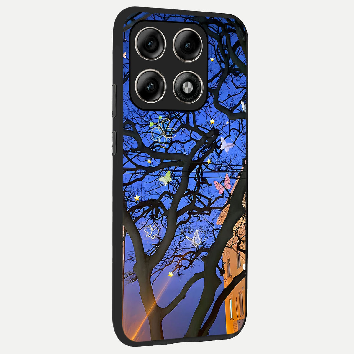  Butterfly Night Magic back cover For Moto Edge 70 Pro slim fit glass case with vibrant aesthetic design