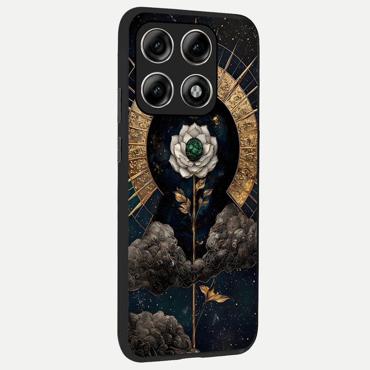  Celestial Lotus Morang back cover For Moto Edge 70 Pro slim fit glass case with vibrant aesthetic design