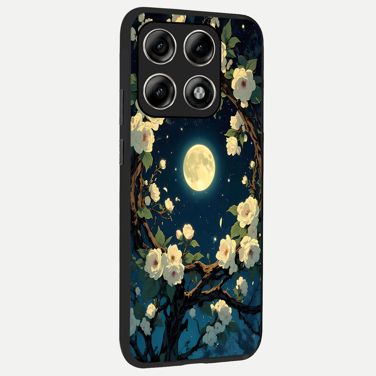  Celestial Moon And Flower back cover For Moto Edge 70 Pro slim fit glass case with vibrant aesthetic design