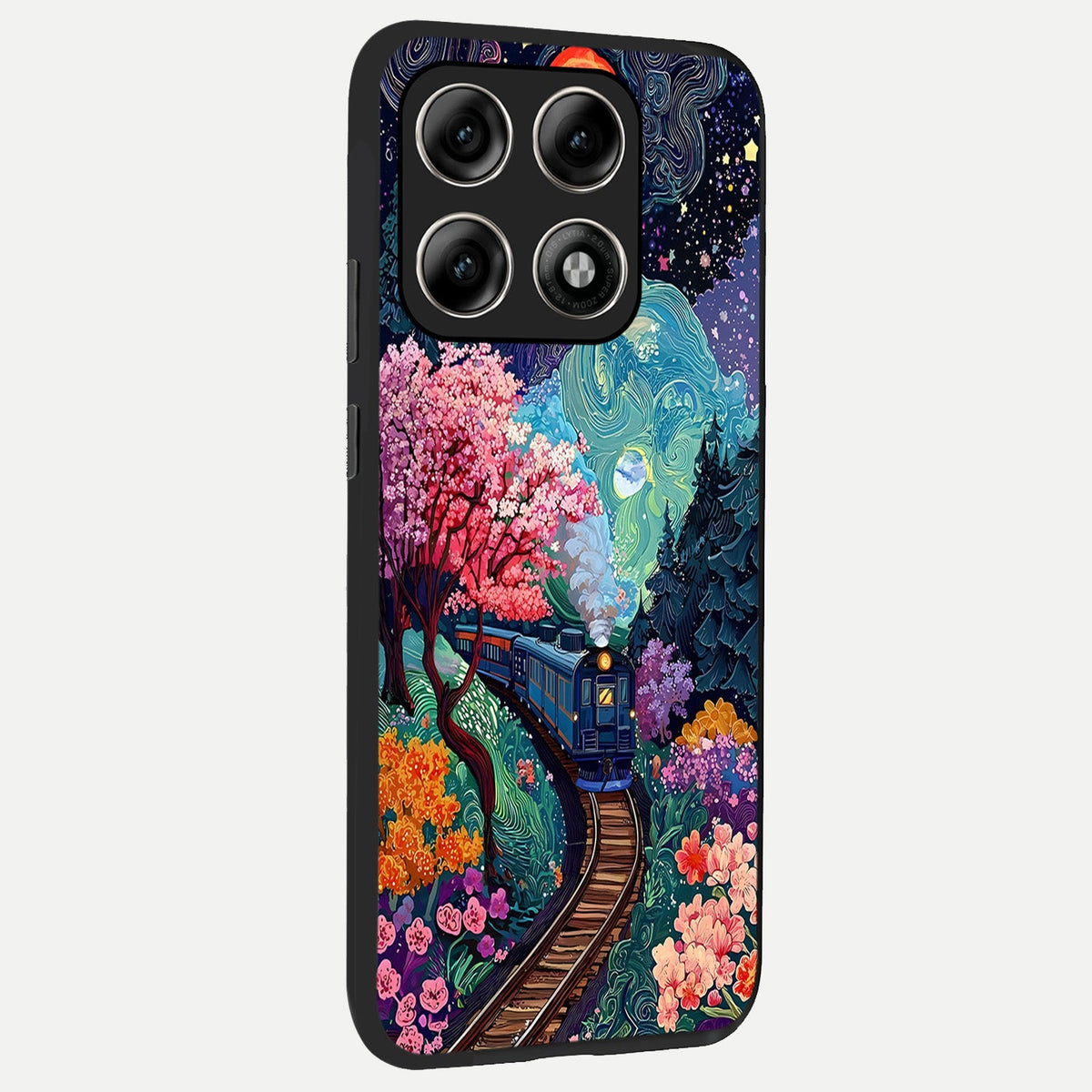  Celestial Train Journey back cover For Moto Edge 70 Pro slim fit glass case with vibrant aesthetic design