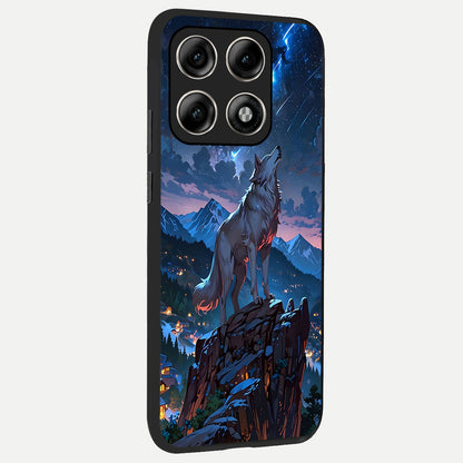  Celestial Wolf Howl back cover For Moto Edge 70 Pro slim fit glass case with vibrant aesthetic design
