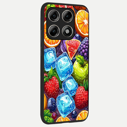  Colorful Fruits with Ice back cover For Moto Edge 70 Pro slim fit glass case with vibrant aesthetic design