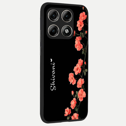 Crimson Bloom Grace Custom Name back cover For Moto Edge 70 Pro slim fit glass case with vibrant aesthetic design
