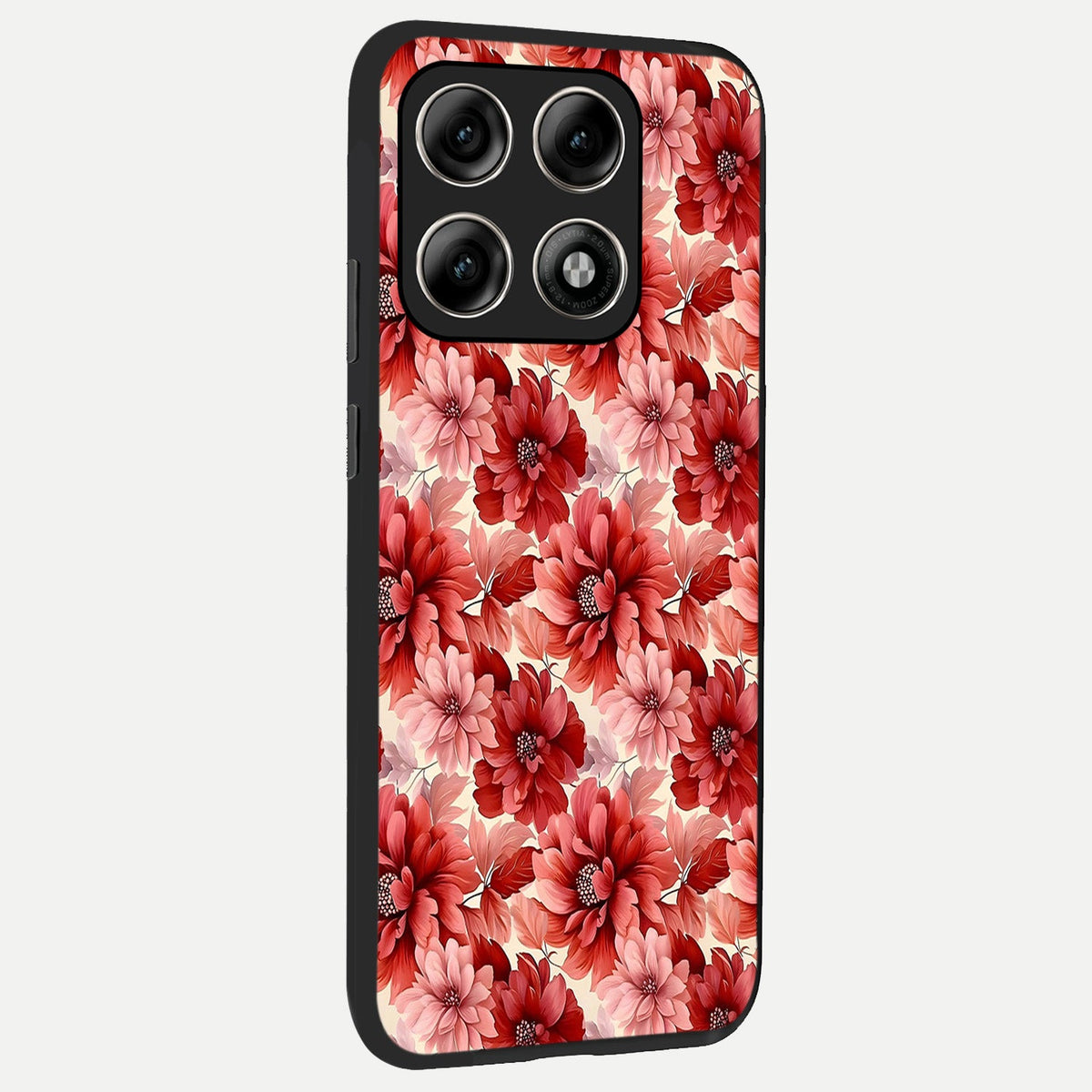  Crimson Love Petals back cover For Moto Edge 70 Pro slim fit glass case with vibrant aesthetic design