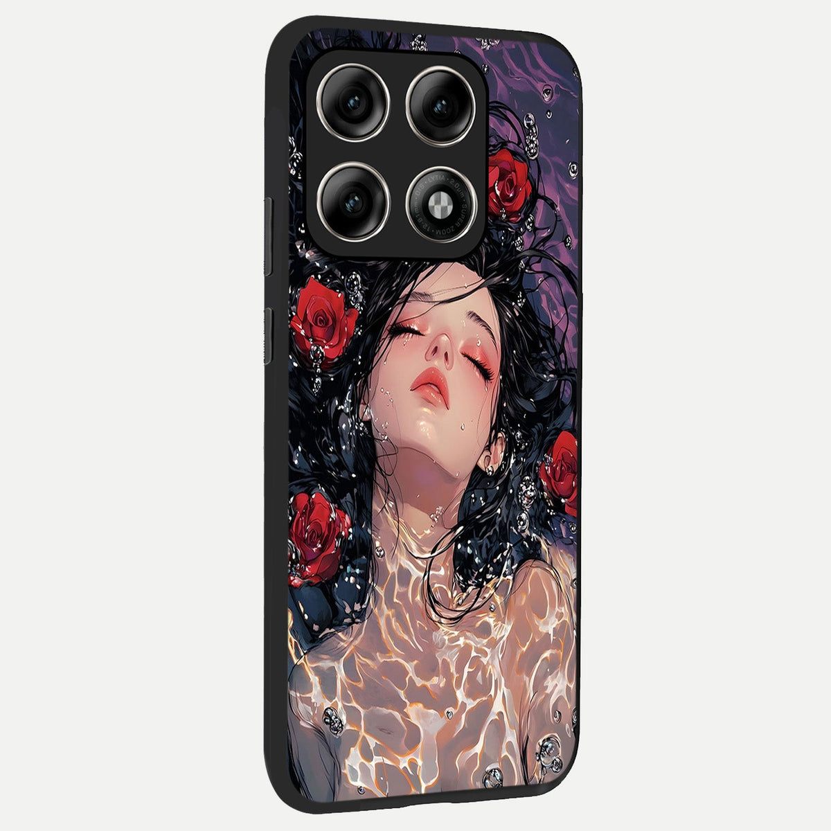 Crimson Rose Serenity back cover For Moto Edge 70 Pro slim fit glass case with vibrant aesthetic design
