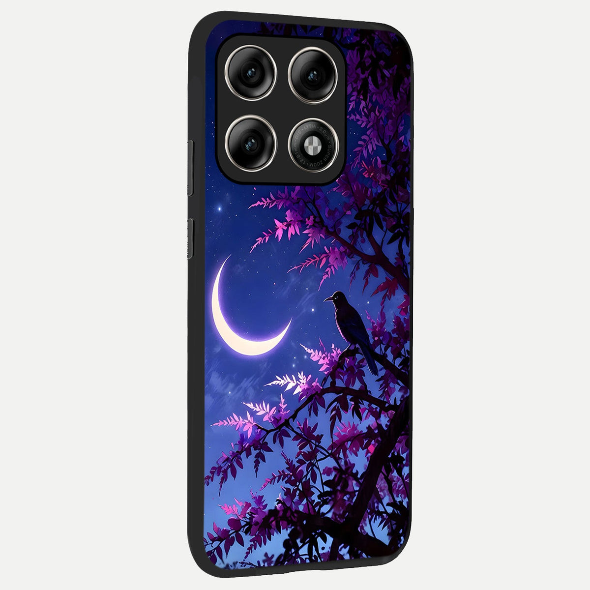  Crow And Moon Scenery back cover For Moto Edge 70 Pro slim fit glass case with vibrant aesthetic design