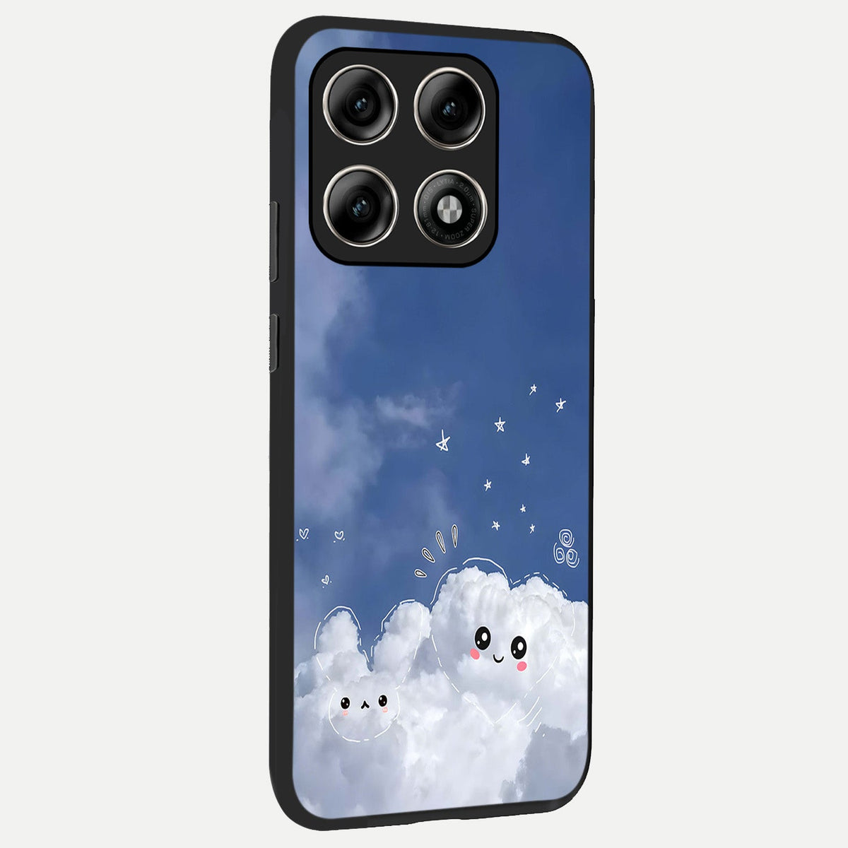  Cute Blossom Cloud back cover For Moto Edge 70 Pro slim fit glass case with vibrant aesthetic design