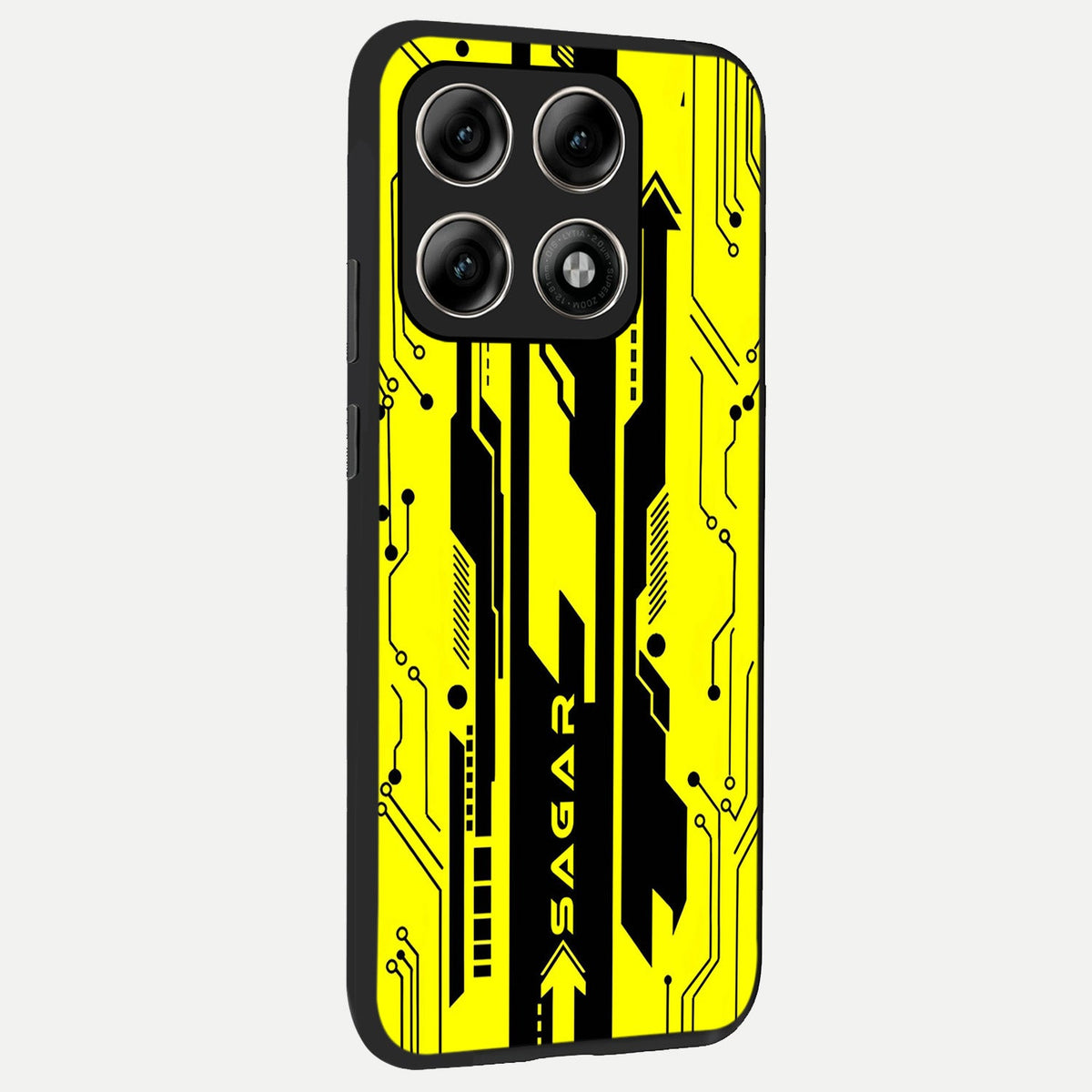  Electric Pulse CYBERPUNK Custom Name back cover For Moto Edge 70 Pro slim fit glass case with vibrant aesthetic design