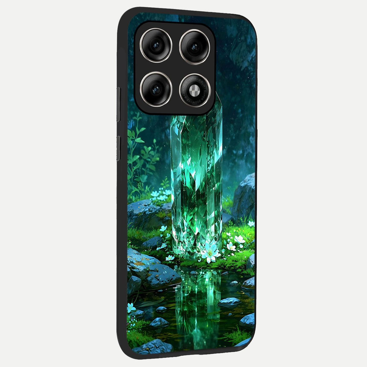  Emerald Light Crystal back cover For Moto Edge 70 Pro slim fit glass case with vibrant aesthetic design