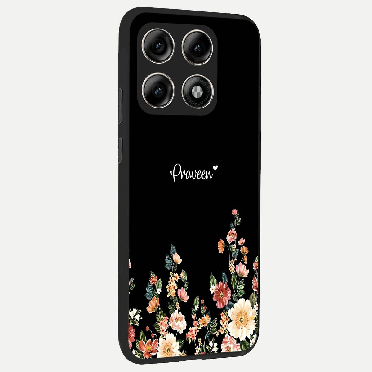  Floral Design Personalized Custom Name back cover For Moto Edge 70 Pro slim fit glass case with vibrant aesthetic design
