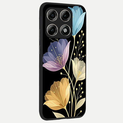  Flower Bloom Glow back cover For Moto Edge 70 Pro slim fit glass case with vibrant aesthetic design