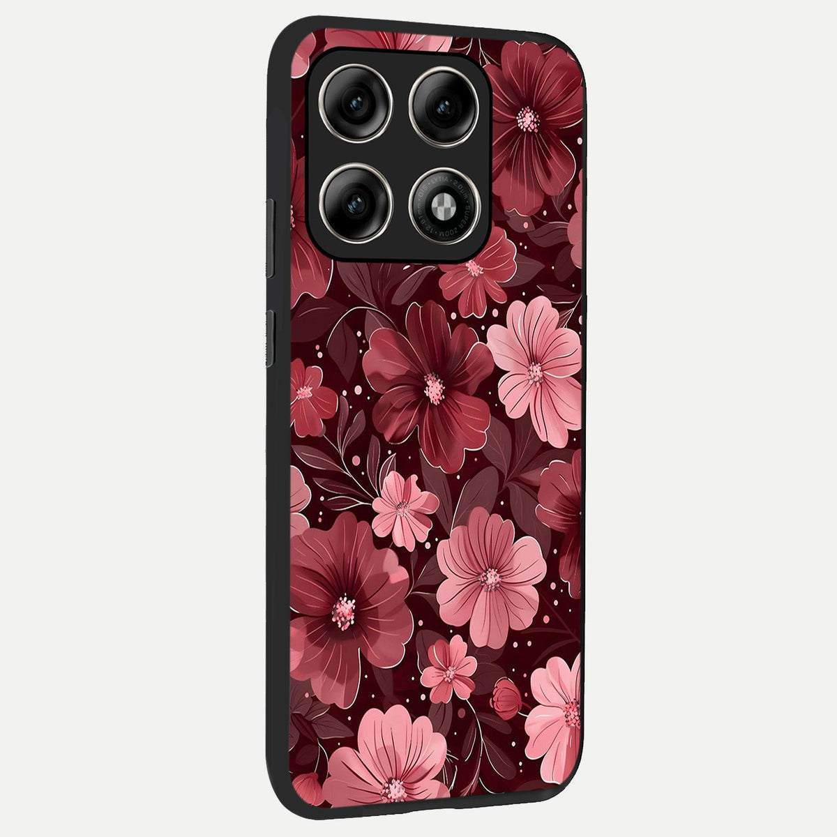  Flower Blush Bloom back cover For Moto Edge 70 Pro slim fit glass case with vibrant aesthetic design