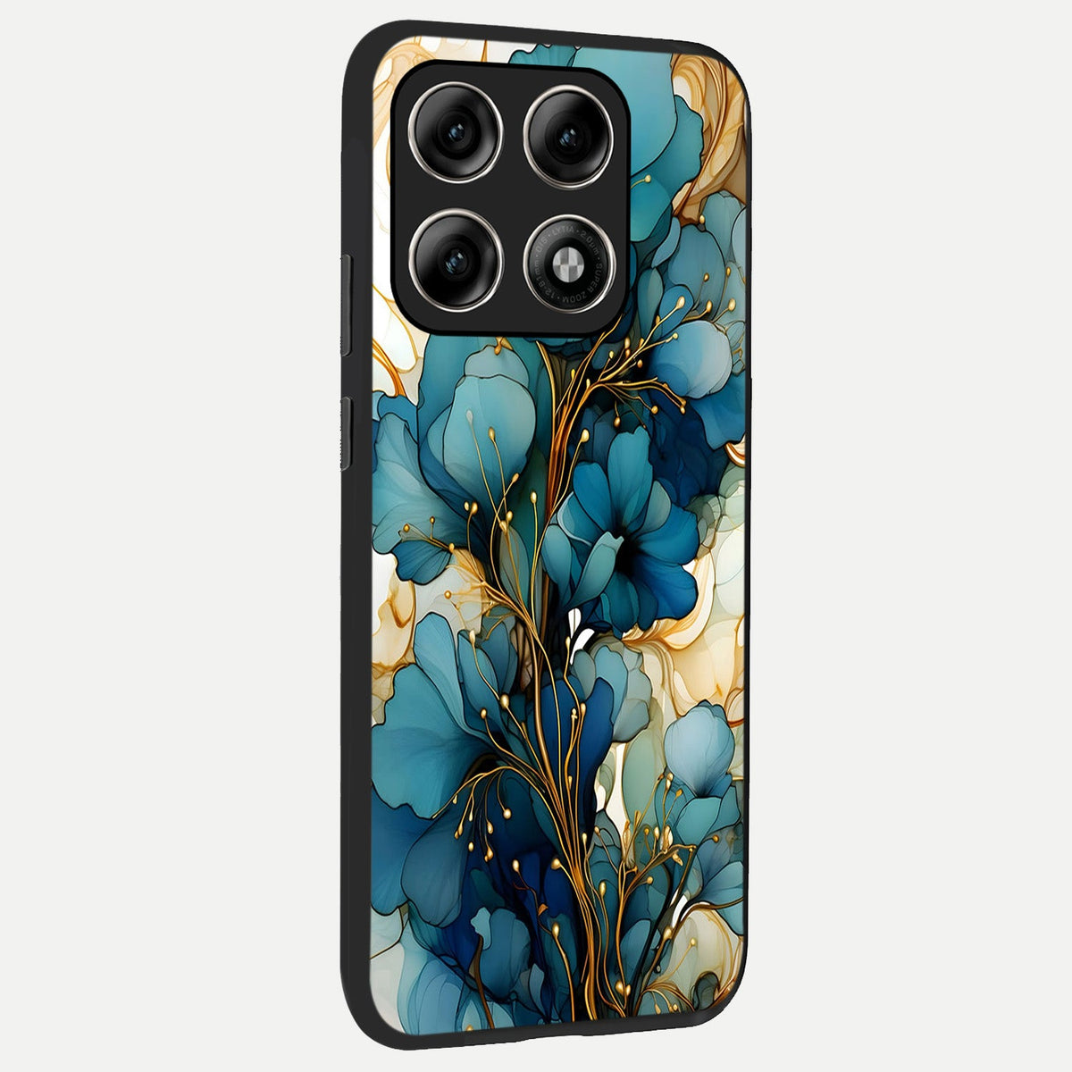  Golden Bloom Symphony back cover For Moto Edge 70 Pro slim fit glass case with vibrant aesthetic design