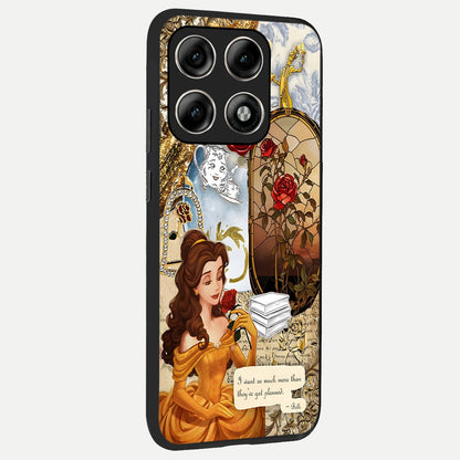  Golden Dream Belle back cover For Moto Edge 70 Pro slim fit glass case with vibrant aesthetic design