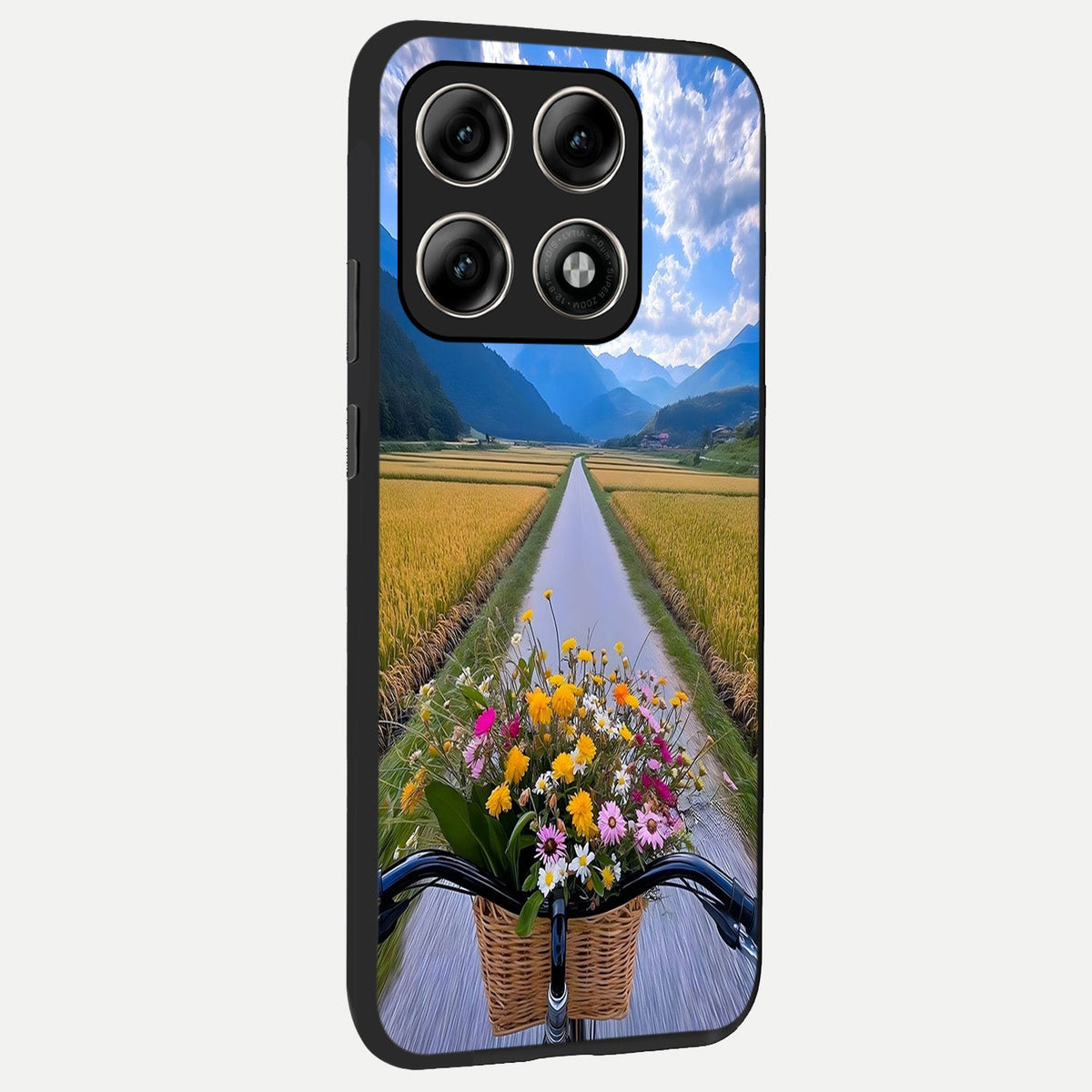  Golden Field Journey back cover For Moto Edge 70 Pro slim fit glass case with vibrant aesthetic design