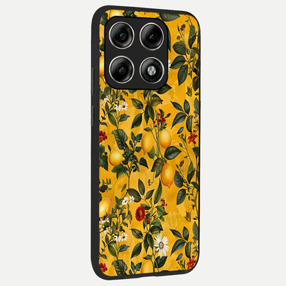  Golden Lemon Field back cover For Moto Edge 70 Pro slim fit glass case with vibrant aesthetic design