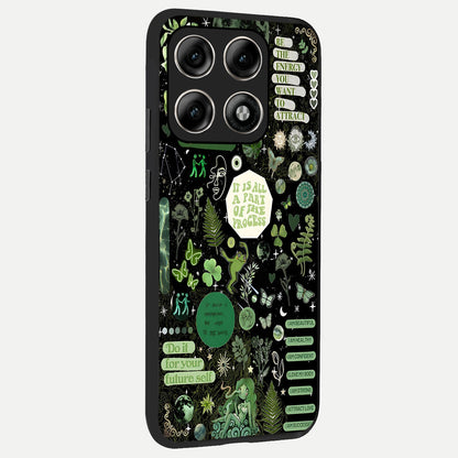  Green Mandala Pattern back cover For Moto Edge 70 Pro slim fit glass case with vibrant aesthetic design