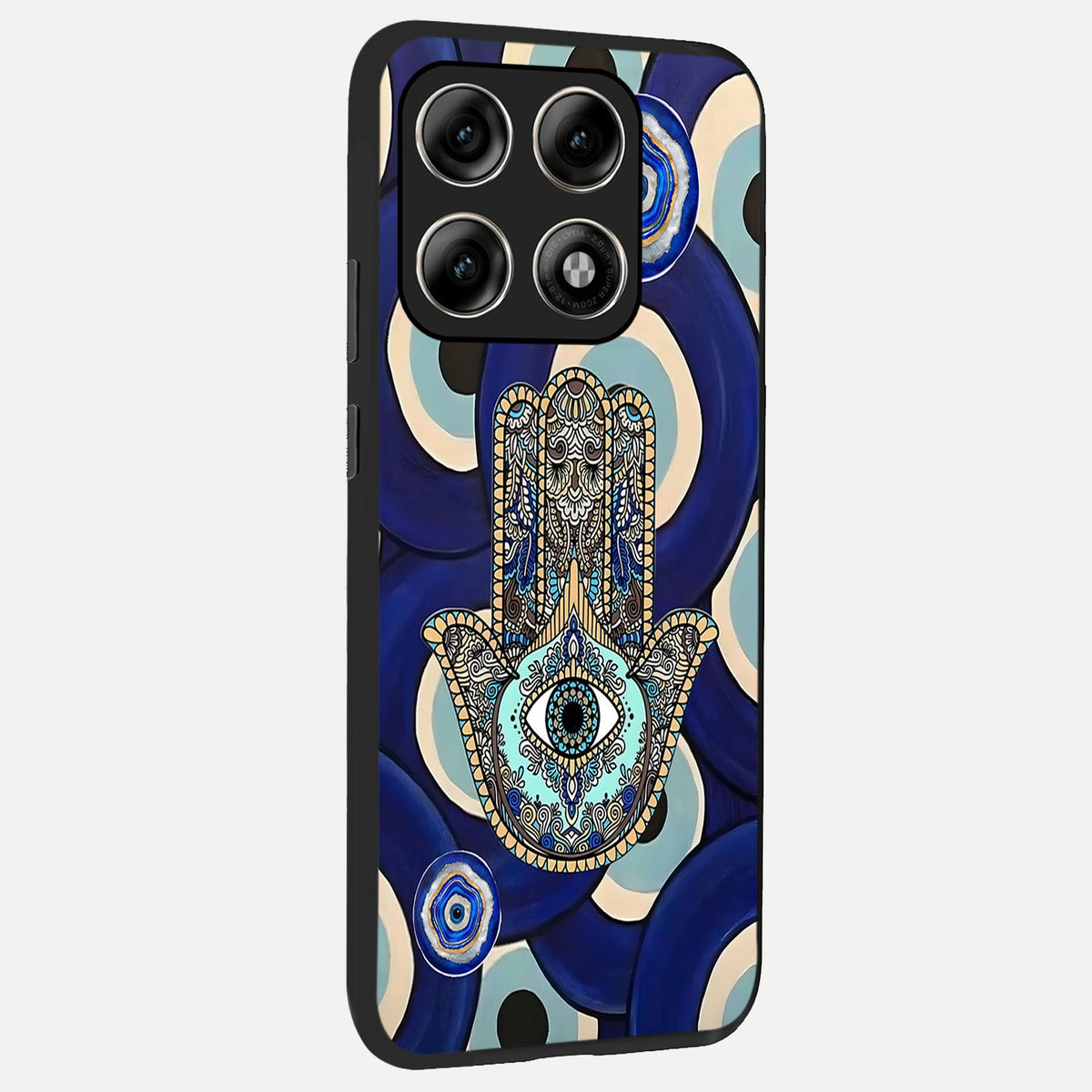  Hamsa Divine Guard back cover For Moto Edge 70 Pro slim fit glass case with vibrant aesthetic design