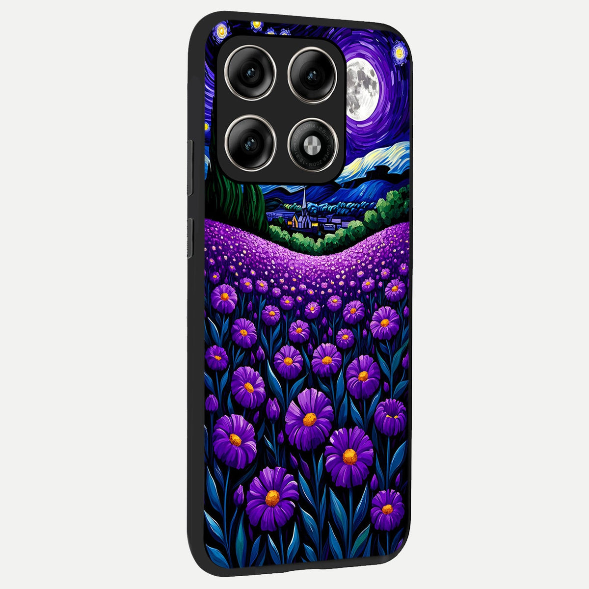  Lavender Moon Field back cover For Moto Edge 70 Pro slim fit glass case with vibrant aesthetic design