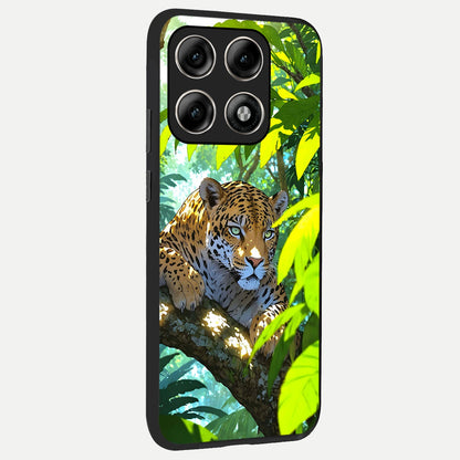 Leopard in Jungle back cover For Moto Edge 70 Pro slim fit glass case with vibrant aesthetic design
