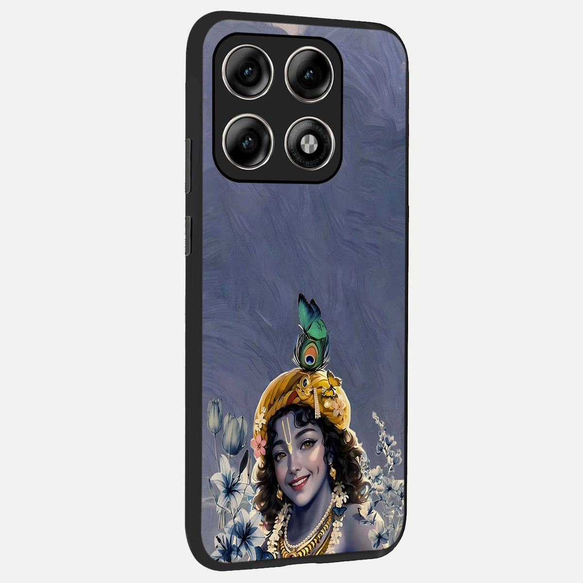  Lord Krishna back cover For Moto Edge 70 Pro slim fit glass case with vibrant aesthetic design