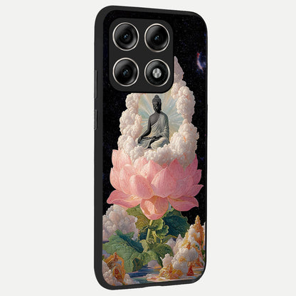  Lotus Divine Peace back cover For Moto Edge 70 Pro slim fit glass case with vibrant aesthetic design